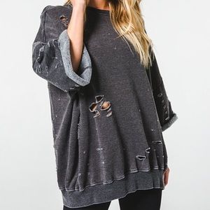 The Laundry Room Distressed Thrasher Pullover